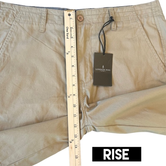 London Fog Shorts Color: Ash Stone Flat Front Chino Tan NWT Men’s Size 34 - Picture 12 of 15